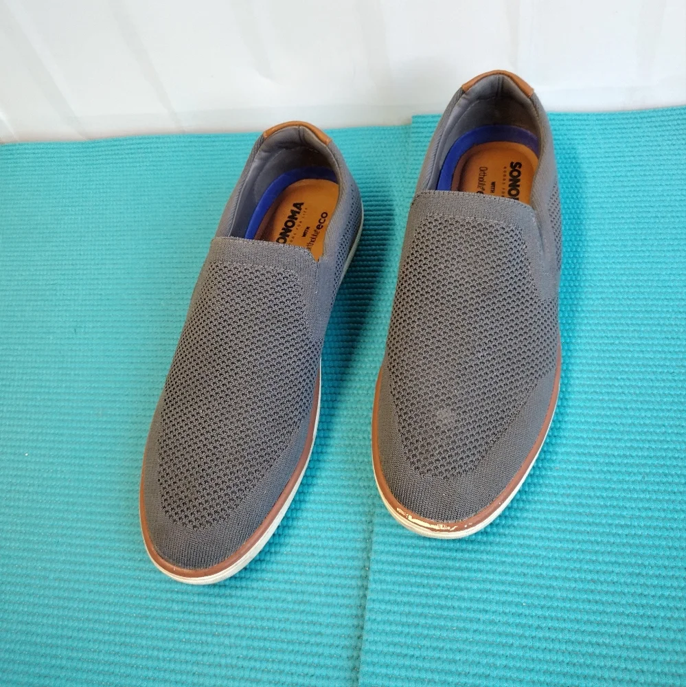 Sonoma Dewitt Men's Slip On Shoes Knitted Grey Ortholite 12M